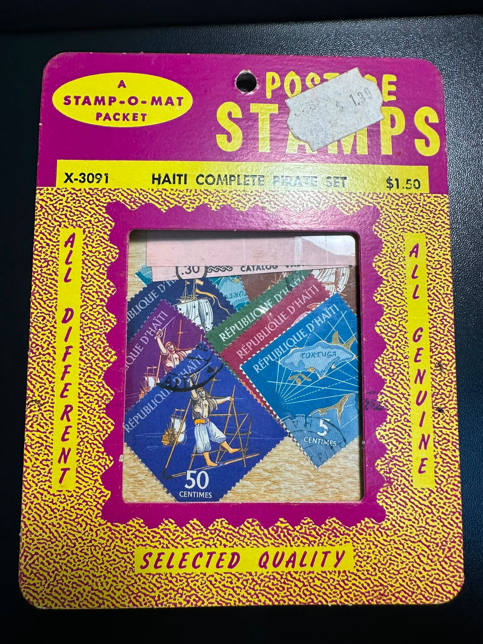 בולים האיטי – סדרת שודדי ים מלאה (Stamp-O-Mat) | Haiti Complete Pirate Set — Stamp-O-Mat Postage Stamps Packet