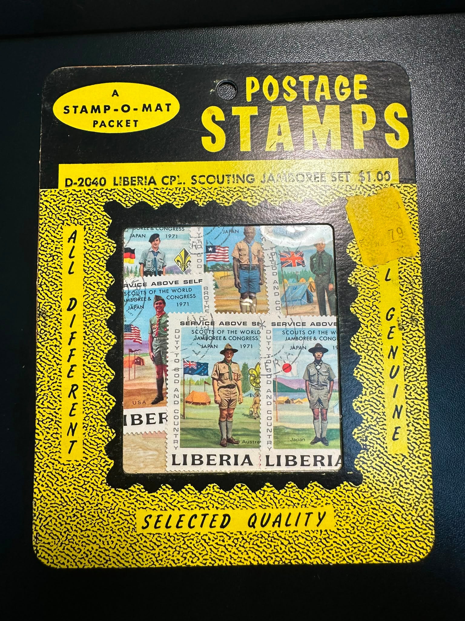 בולים ליבריה – ג'מבורי צופים עולמי מלא (ב) (Stamp-O-Mat) | Liberia Complete Scouting Jamboree Set (B) — Stamp-O-Mat Postage Stamps Packet
