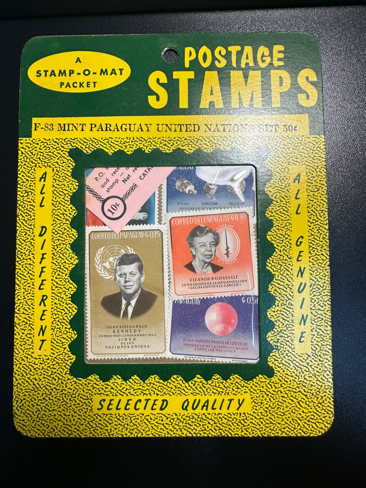 בולים פרגוואי – סדרת האומות המאוחדות (מנטה) (Stamp-O-Mat) | Paraguay Mint United Nations Set — Stamp-O-Mat Postage Stamps Packet