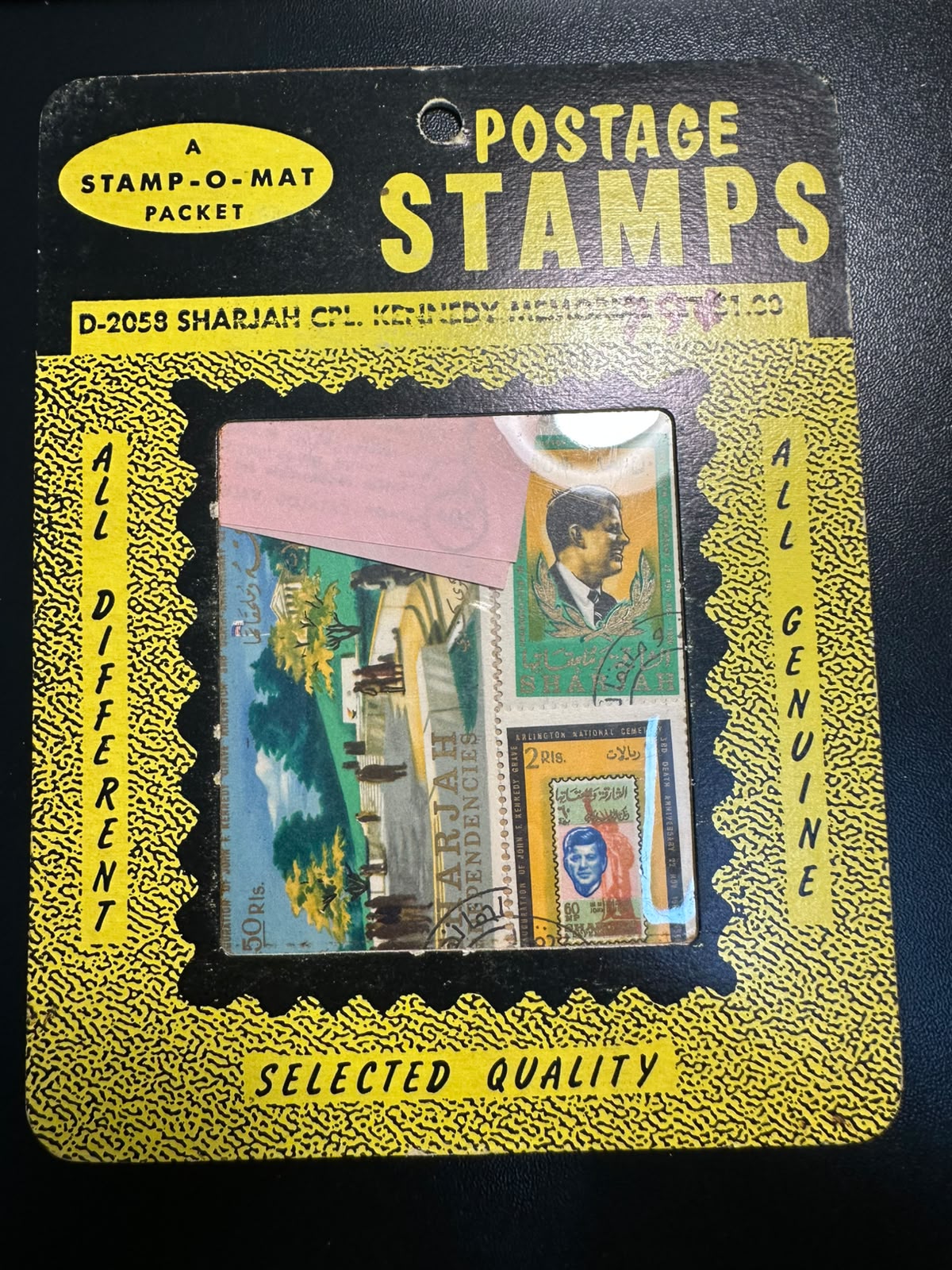 בולים שארג'ה – סדרת אזכרת קנדי מלאה (Stamp-O-Mat) | Sharjah Complete Kennedy Memorial Set — Stamp-O-Mat Postage Stamps Packet