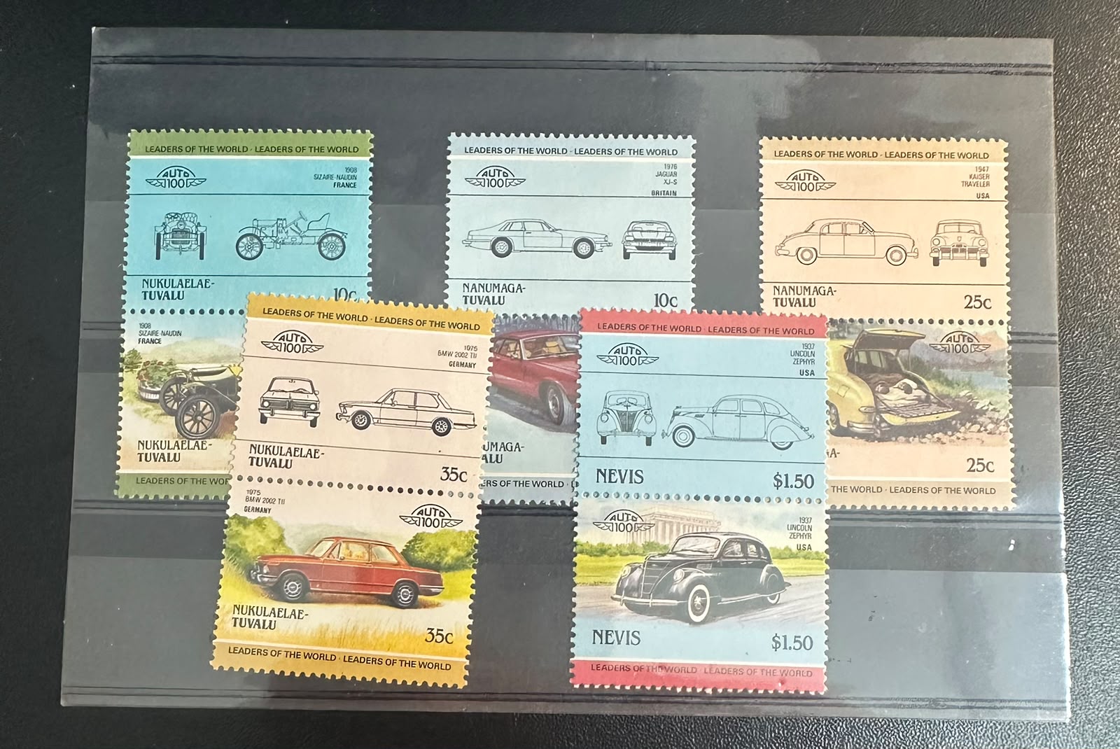 בולי דואר וינטג' - מכוניות קלאסיות (10 בולים) | Vintage Classic Car Postage Stamps - Leaders of the World (10 Stamps)