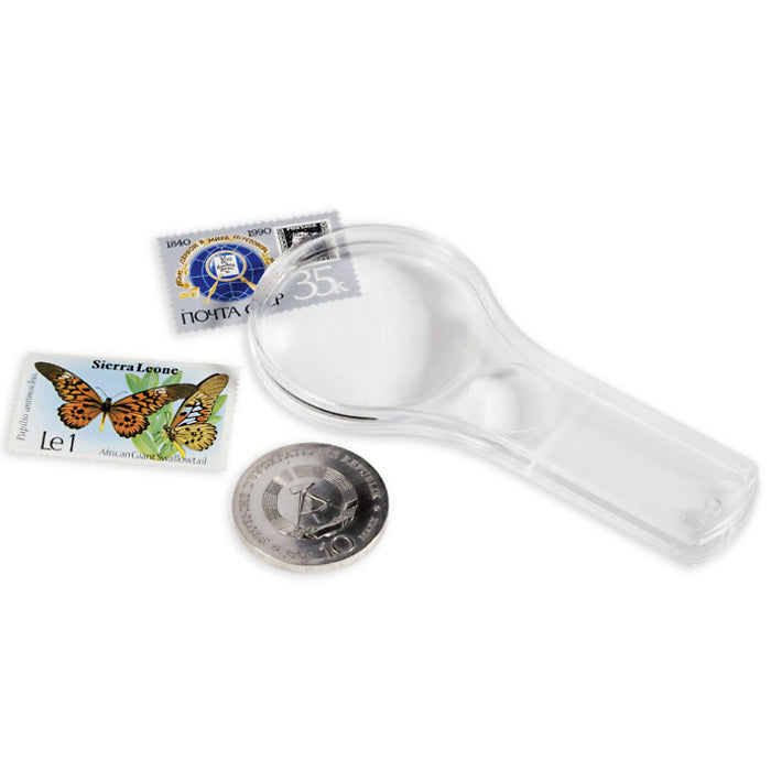 זכוכית מגדלת אקרילית, הגדלה פי 2.5 ופי 5 Acrylic Magnifier with 2.5x and 5x magnification