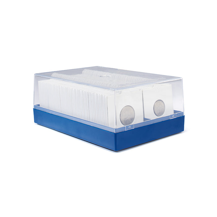 מארז פלסטיק ל100 הולדרים / KRbox plastic box for 100 coin holders, blue