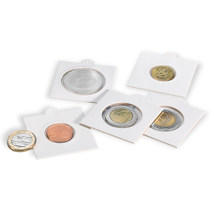 הולדרים בהדבקה למטבעות לבן Matrix coin holders, white, inside Ø 22.5 mm, self-adhesive, pack of 25