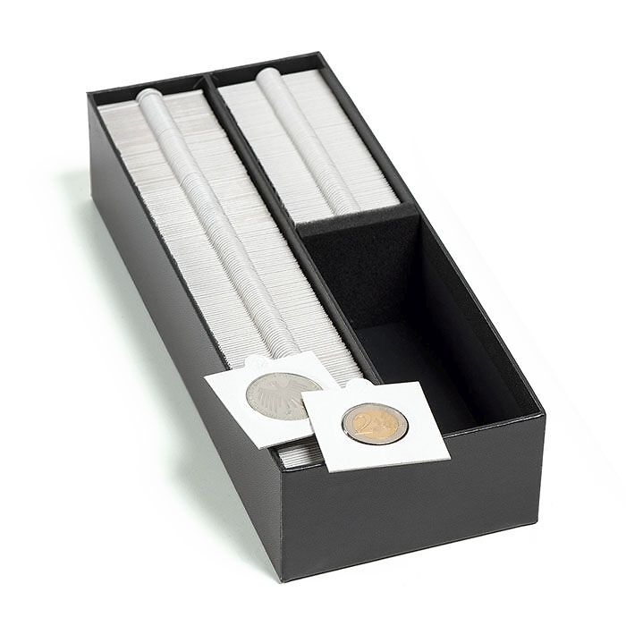 הולדרים בהדבקה למטבעות לבן Matrix coin holders, white, inside Ø 32.5 mm, self-adhesive, pack of 25