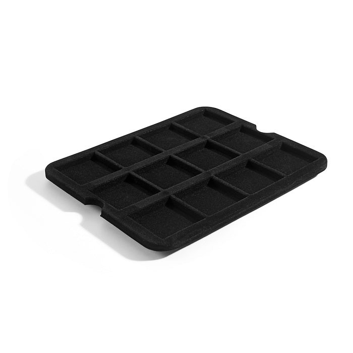 מגש עבור 12 קפסולות למטבעות, שחור / Mazzola tray for 12 Quadrum coin capsules, black