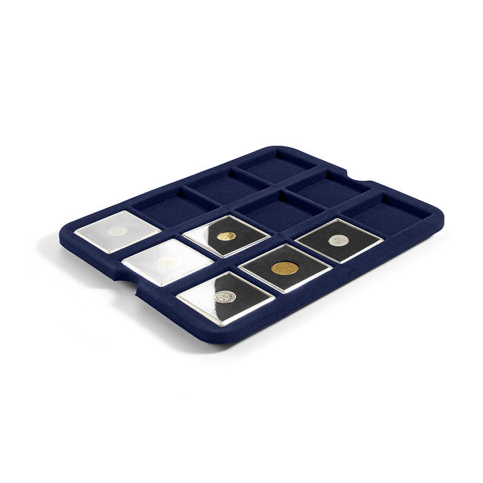 Mazzola מגש עבור 12 Quadrum קפסולות למטבעות, כחול