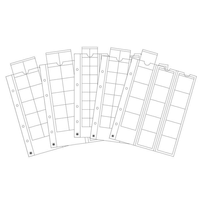 מארז של  5 דפים מעורב למטבעות Optima coin sheets mixed with pocket each 42, 27, 20 and 2x 34