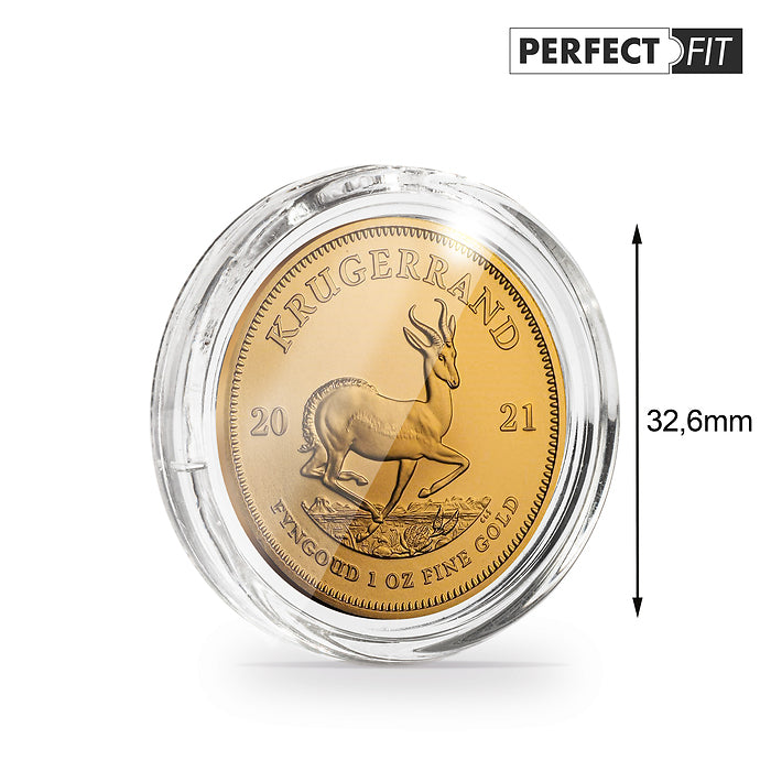Ultra Perfect Fit קפסולות למטבעות עבור 1 oz. Krugerrand זהב (32,60 mm), חבילה של 10